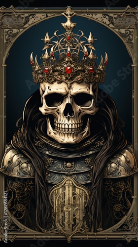 Vintage Tarot Artwork Featuring a Skeleton in Knight’s Armor