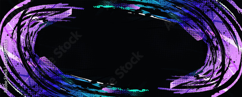 Abstract Sport Background with Colorful Gradient Brush Strokes and Halftone Effect in Grunge Style. For Cover or Poster Design