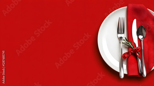 Elegant Festive Table Setting: Red & Silver