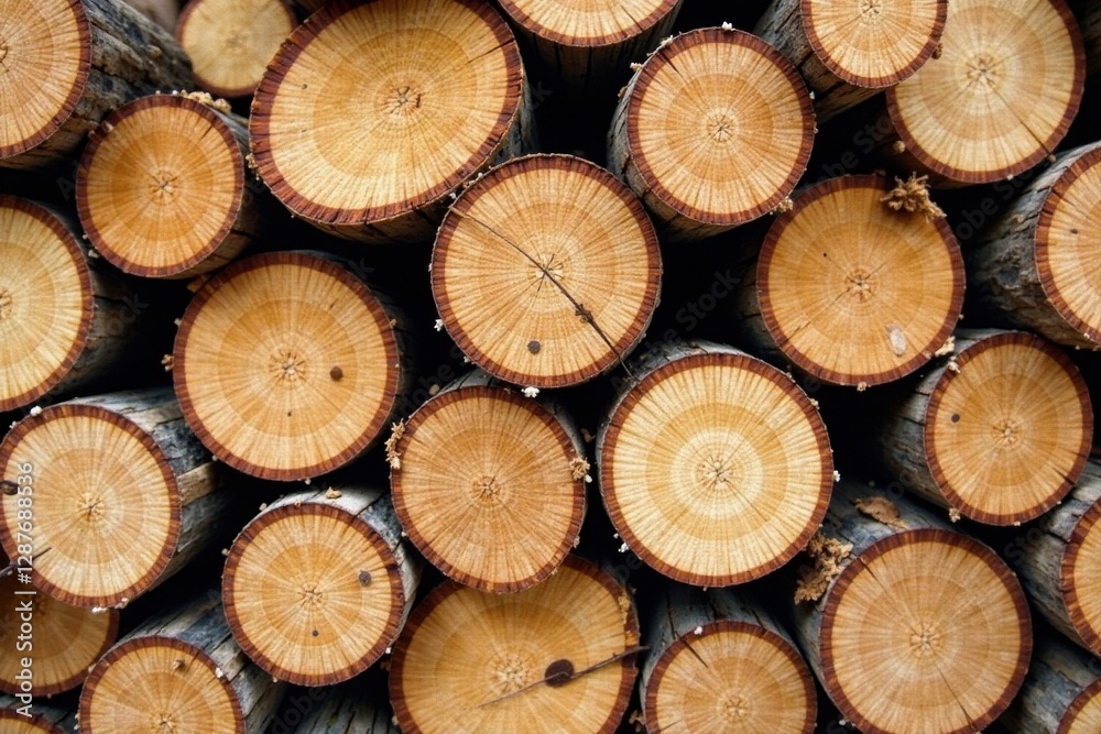 A Stack of Circular Wooden Logs Showing Their Natural Grain Patterns and Textures, Ideal for Backgrounds or Design Elements A Stack of Circular Wooden Logs Showing Their Natural Grain Patterns and Textures, Ideal for Backgrounds or Design Elements