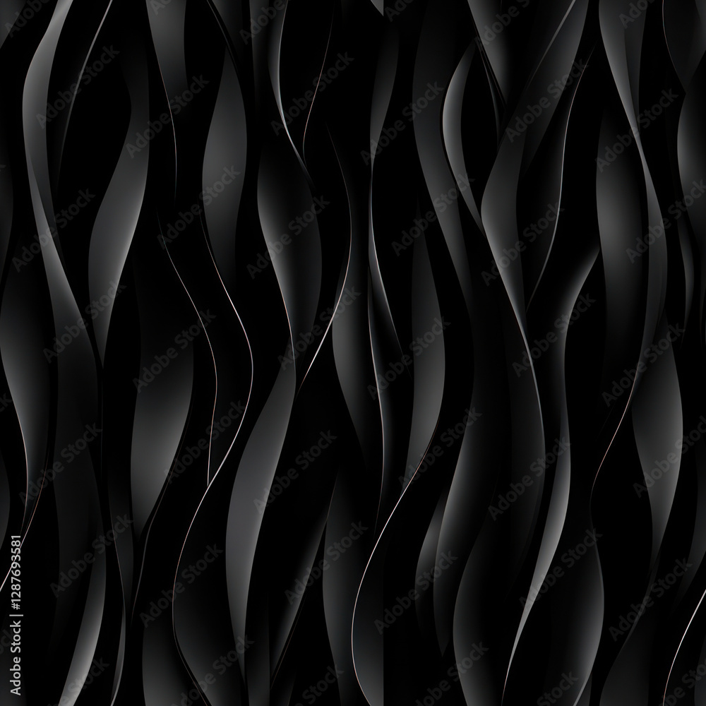 Obraz premium Abstract dark ribbons flowing. Wavy, seamless pattern background. Swirling, elegant backdrop for design