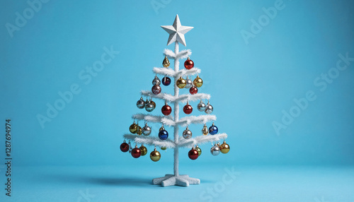 christmas tree on blue background