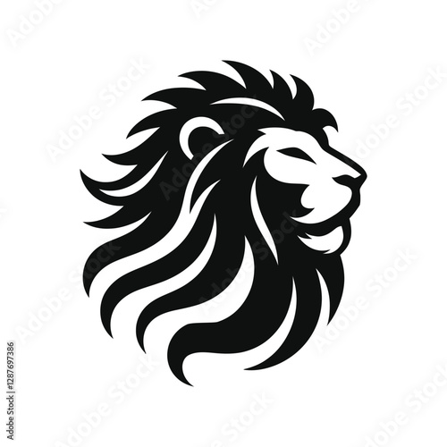 majestic lion silhouette vector clip art logo design
