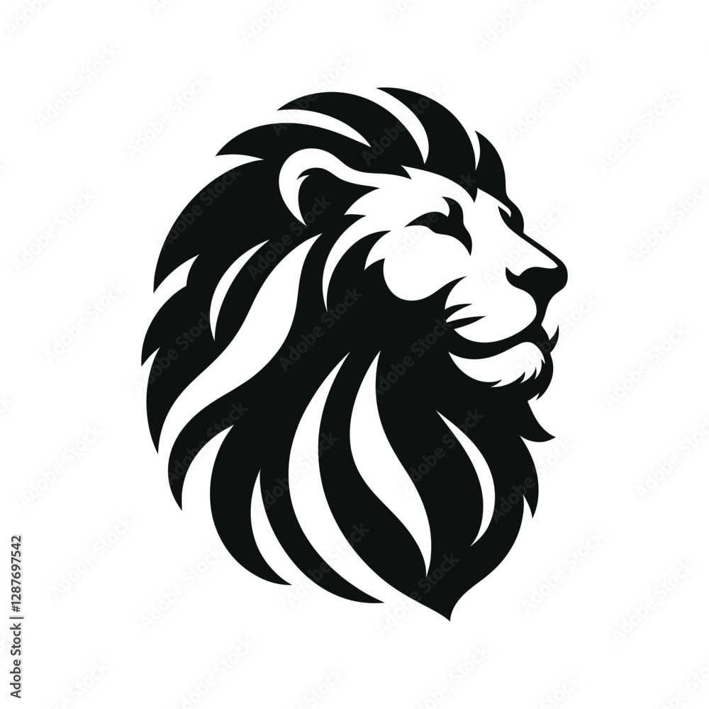 Fototapeta premium majestic lion silhouette vector clip art logo design
