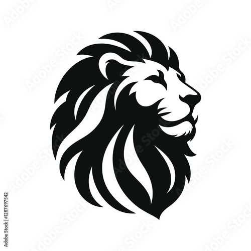 majestic lion silhouette vector clip art logo design