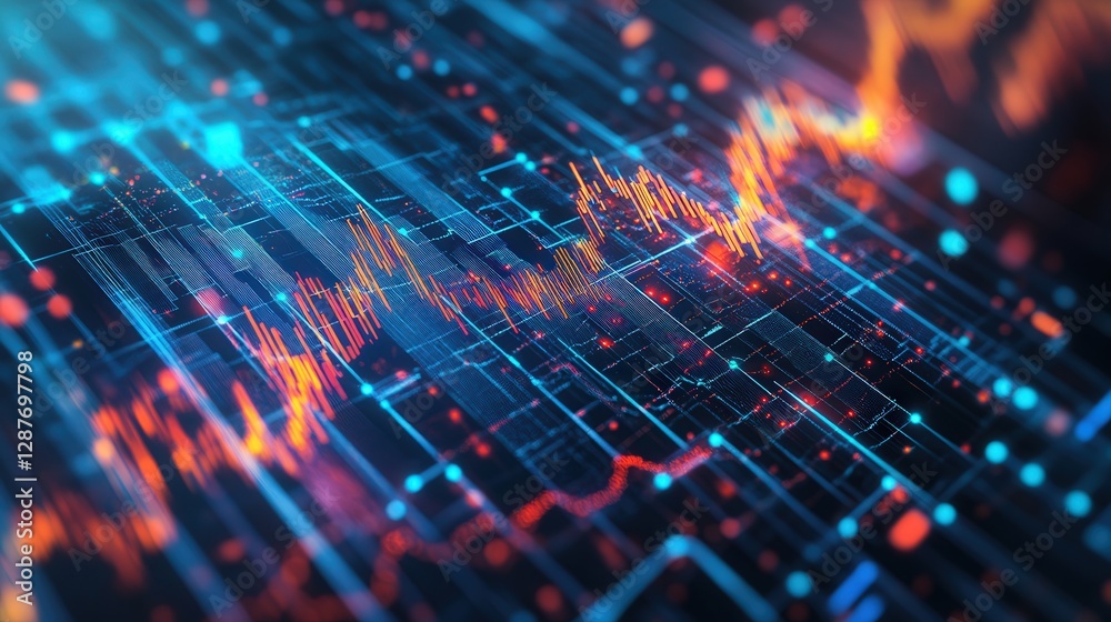 Fototapeta premium AI-based tool that generates real-time data visualizations for financial markets, helping investors make informed decisions with up-to-date information.