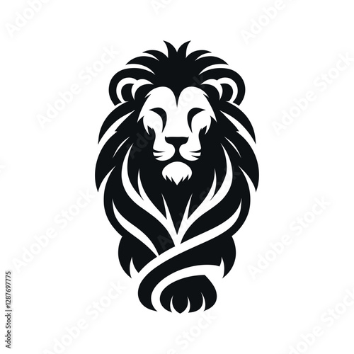 majestic lion silhouette vector clip art logo design