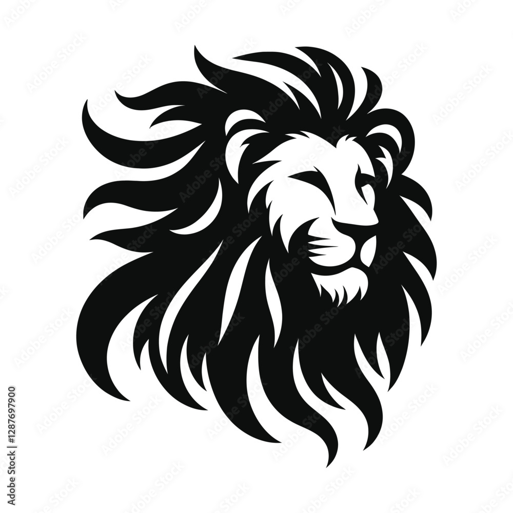 Fototapeta premium majestic lion silhouette vector clip art logo design