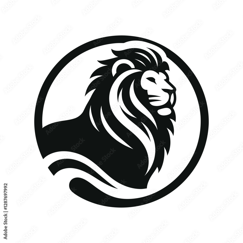 Fototapeta premium majestic lion silhouette vector clip art logo design