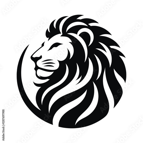 majestic lion silhouette vector clip art logo design