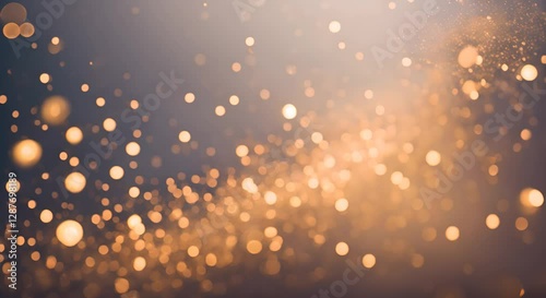 Golden Glitter Particles Shimmering Background