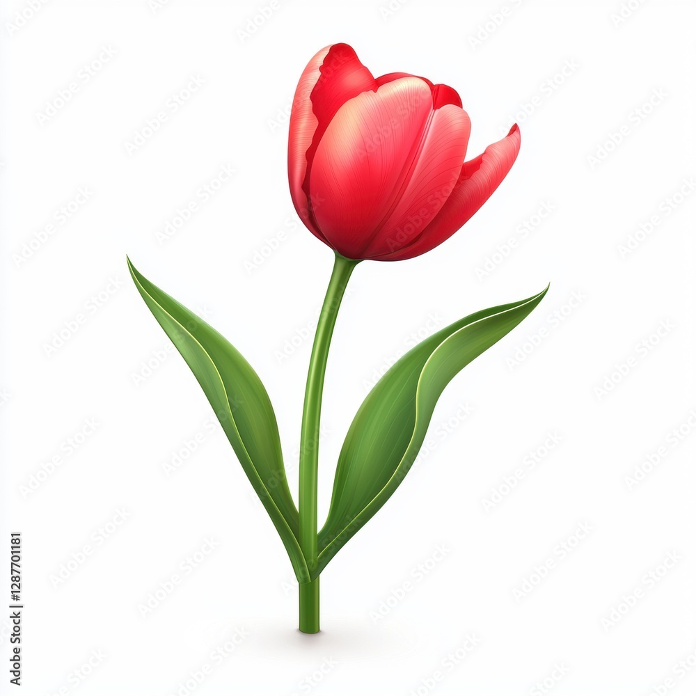 Obraz premium Tulip flower plant isolated on white background