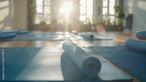 Peaceful Yoga and Pilates Session in Sunlit Space
