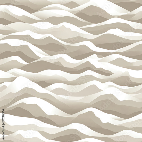 Wallpaper Mural Abstract hills Layered peaks cascading softly in neutral gradient against a white background Torontodigital.ca