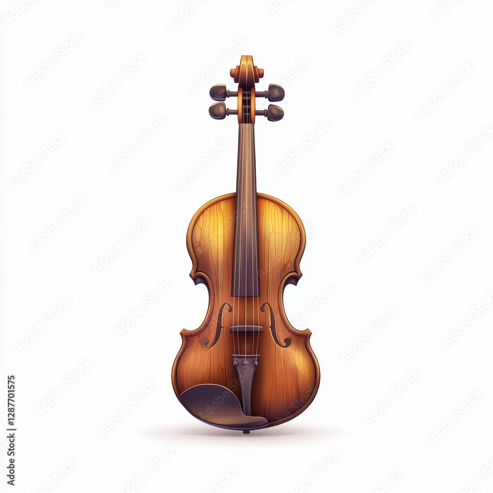 Fototapeta premium Violin with a bow isolated on white background