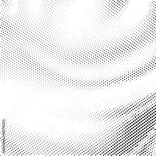 Wallpaper Mural Abstract wavy halftone pattern. Black and white vector illustration Torontodigital.ca