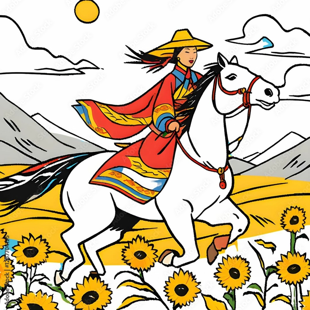 Fototapeta premium Mongolian warrior princess