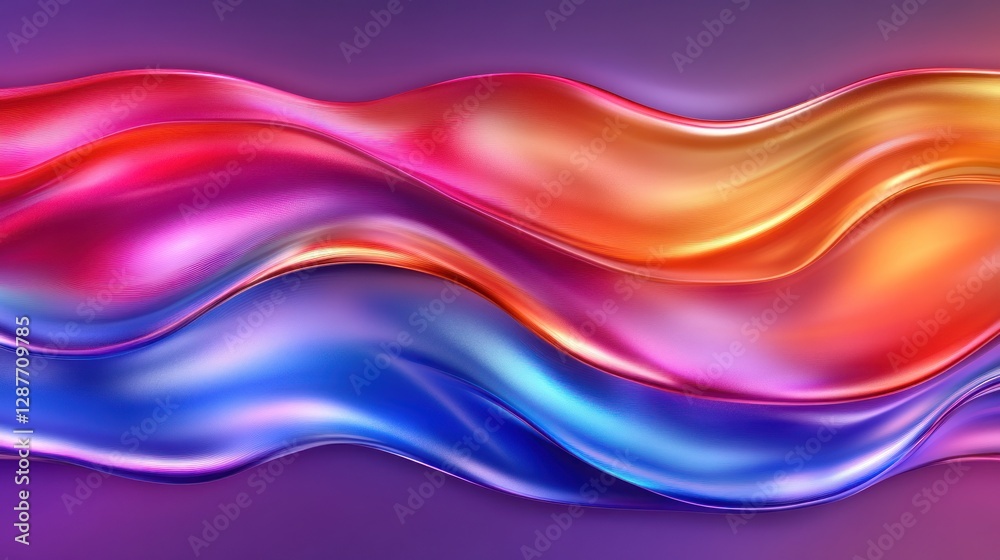Naklejka premium Abstract colorful wavy liquid swirls, vibrant hues, dynamic flow.