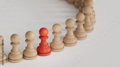 Conceptual image of teamwork.Perfect for representing business strategy, leadership, and management.Made and rendered in C4D, not AI.