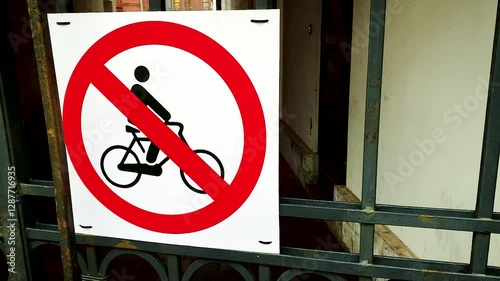 No bicycles transport sign traffic zone private 
