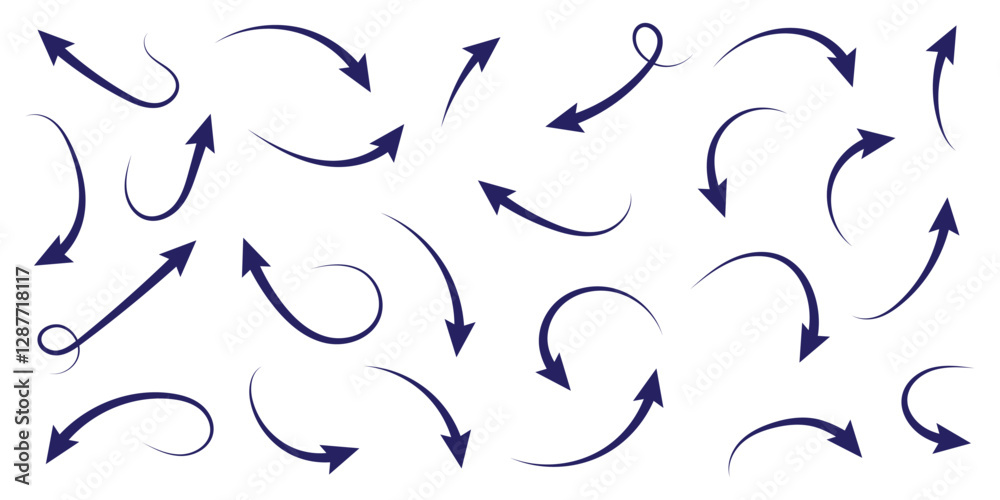 Set of Hand drawn vector arrows doodle on white background. design element vector illustration. Set of Hand drawn vector arrows doodle on white background. design element vector illustration.