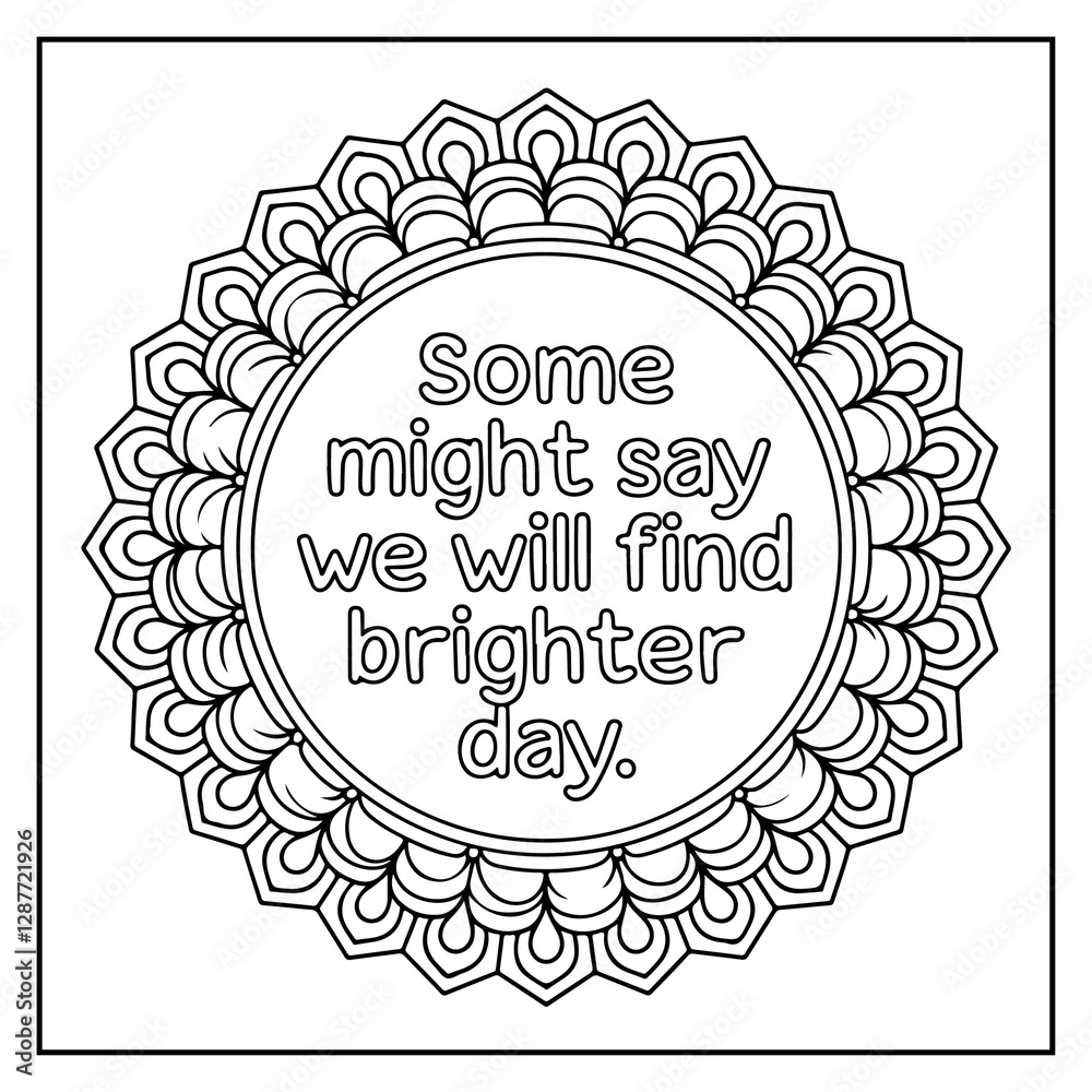 Fototapeta premium Oasis Quote Mandala Coloring Book for Kids and Adults