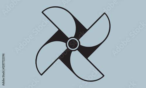 Ceiling Fan art vector illustration illustration, propeller, symbol, vector, three-dimensional, wind, fan, air, ceiling, light, sun, design, flower, icon, sign, summer, blowing, climate, clip art, com