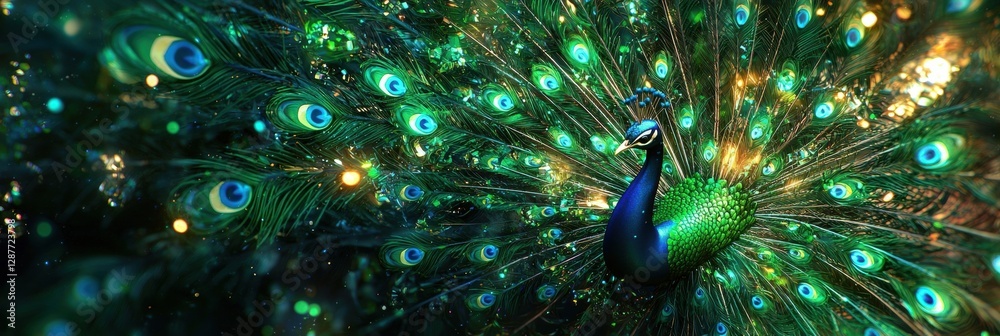 Naklejka premium Saint Patrick Day peacock 3d background