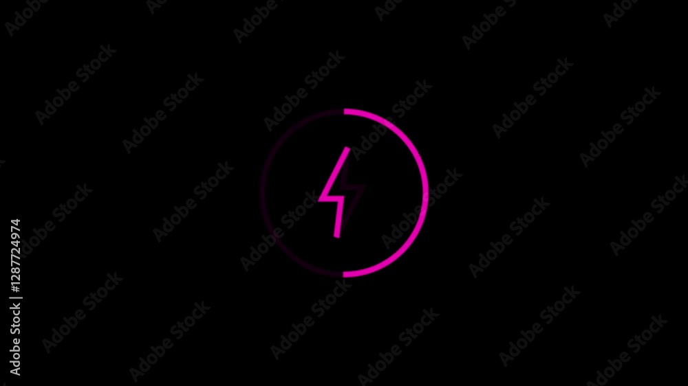 Abstract glowing neon charging animation 4k,Neon green color Fast power charging icon on black background. Glowing neon Charging icon, power icon and battery charging electronic technology icon. Abstract glowing neon charging animation 4k,Neon green color Fast power charging icon on black background. Glowing neon Charging icon, power icon and battery charging electronic technology icon.