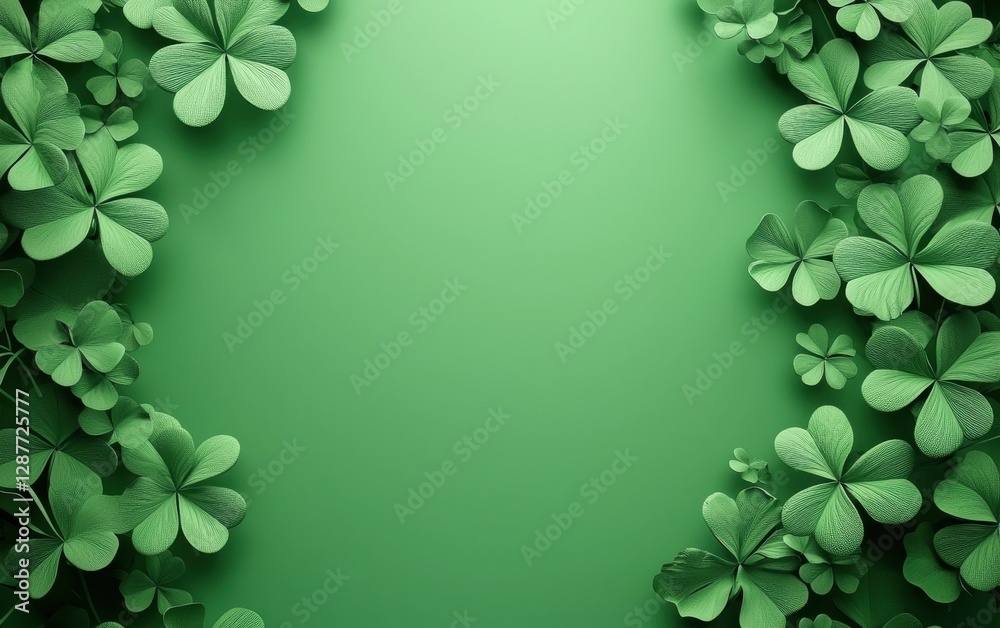 Saint Patrick Day Sea Green 3d background minimalistic mockup with space for text Saint Patrick Day Sea Green 3d background minimalistic mockup with space for text