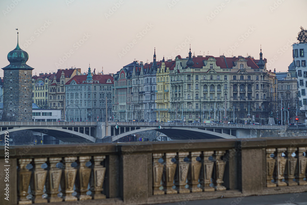 Naklejka premium Beautiful city Prague Early morning