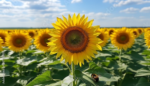 Sunflower Field Wide Shot photo