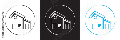House renovation icon, simple update home design pictogram vector for app logo ads web webpage button UI  elements . Isolated on white and black background. Vector illustration. EPS 10