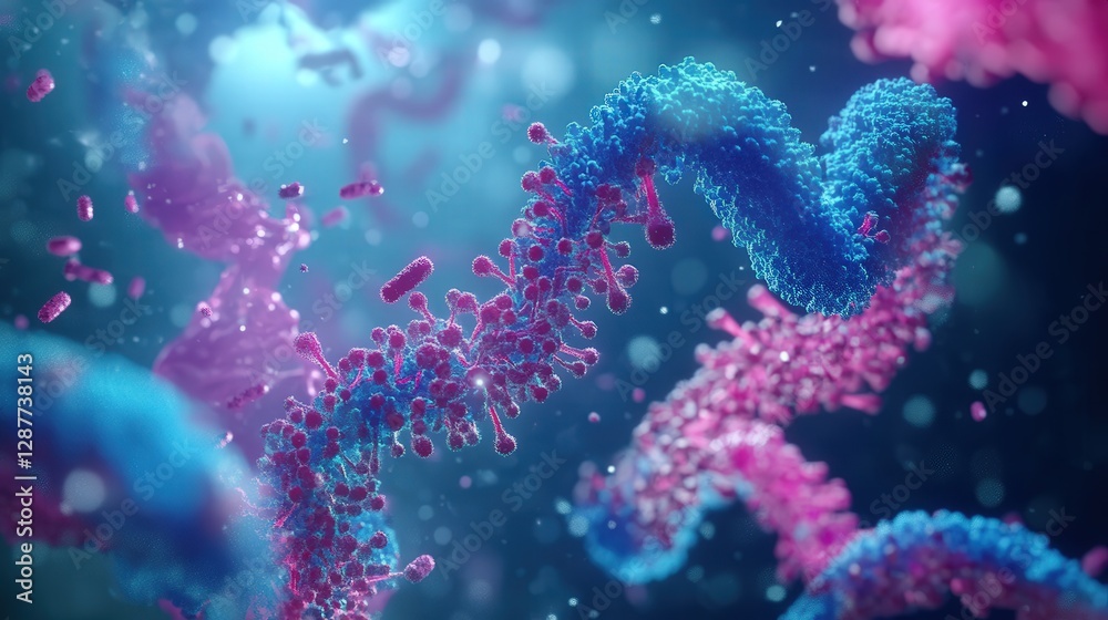 Fototapeta premium spliceosome removes introns from pre-mRNA, emphasizing the role of alternative splicing in producing different proteins