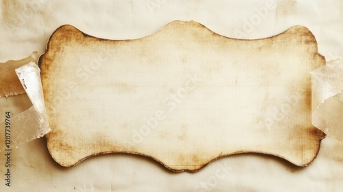 Rustic wooden sign blank with tape, ideal for crafting or decorating home spaces, perfect for personalized messages