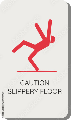 Sign showing caution on slippery floors.