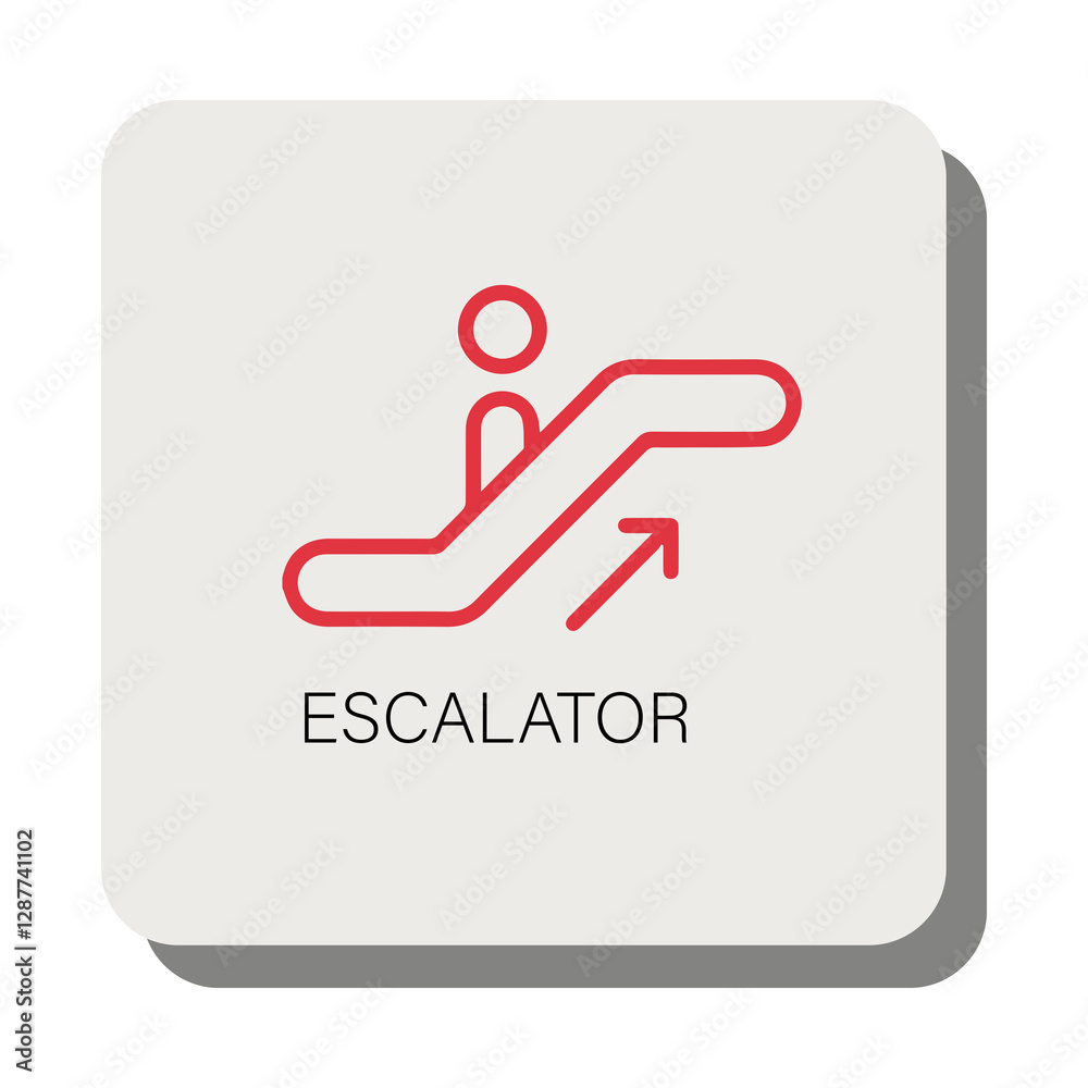 Sign showing the escalator going up Sign showing the escalator going up