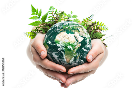 Greeting card with holiday composition for world environment day, abstract vivid composition consists of fictional unreal fantastic vision on background