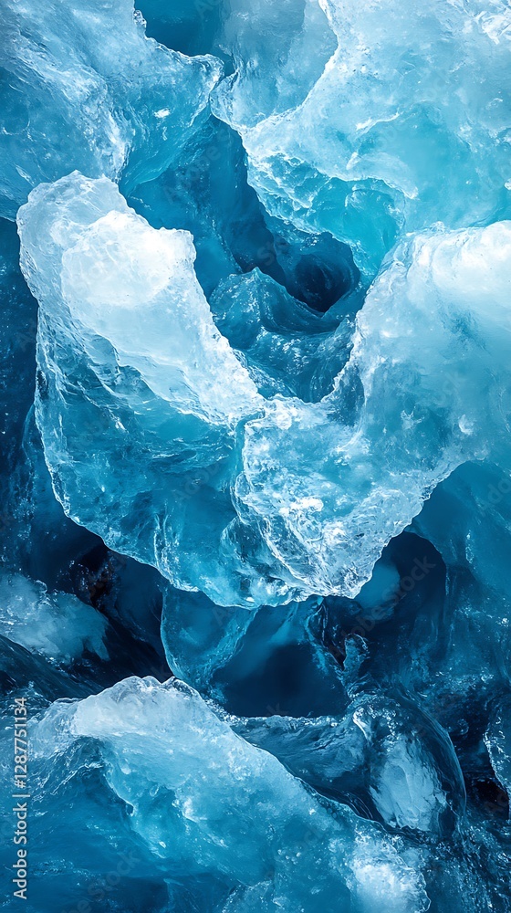 Glacial Ice Formations, Majestic Ice Structure Glacial Ice Formations, Majestic Ice Structure