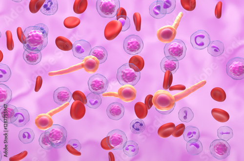 Clostridium Tetani Bacteria (tetanus neurotoxin) - 3d illustration isometric view photo