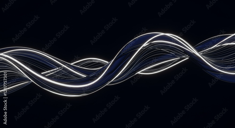 Fototapeta premium Abstract wave patterns in dark background