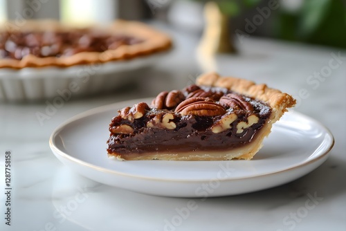 Homemade Chocolate Pecan Pie Slice