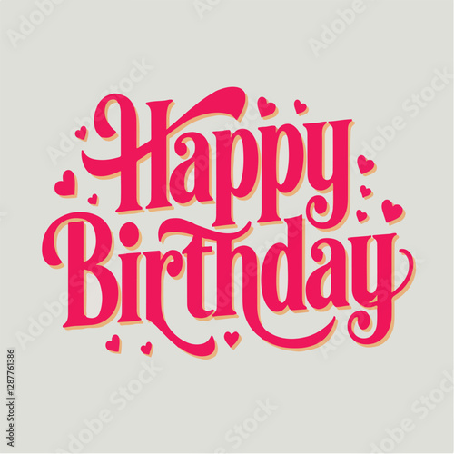 happy birthday, illustration, handwritten, banner, festive, art, holiday, template, poster, celebration, decorative, invitation, decoration, text, drawing, type, sign, typography, graphic, party