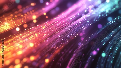 Wallpaper Mural next-gen data server center with glowing fiber optic cables Torontodigital.ca