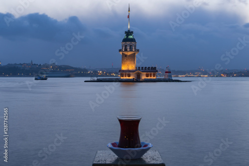 Photography Turkish Tea in the Snow, Turkish Tea in the Maiden's Tower (Kız Kulesi) Winter S