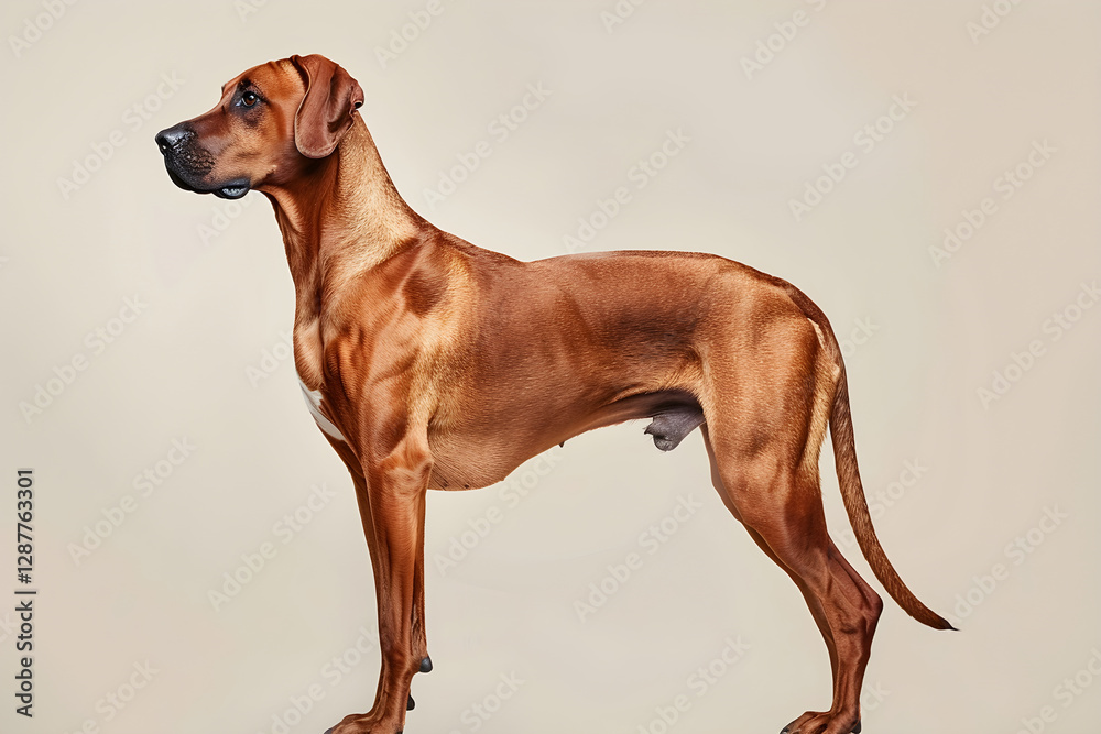 Majestic Profile of a Muscular Rhodesian Ridgeback in Full Splendor Majestic Profile of a Muscular Rhodesian Ridgeback in Full Splendor