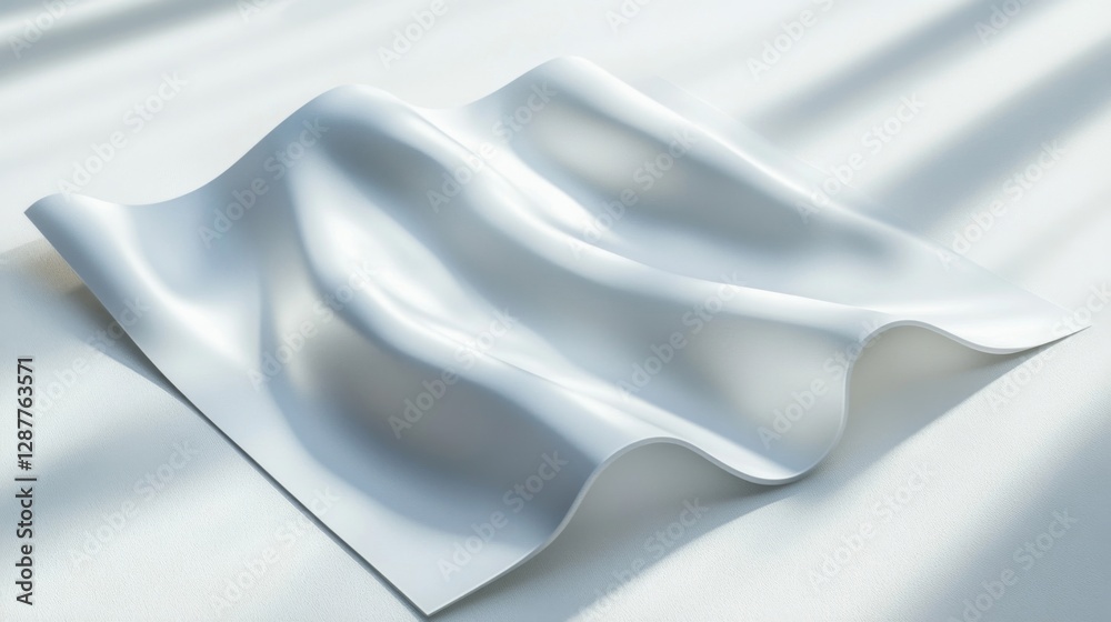 Naklejka premium White Fabric Drape with Soft Light and Subtle Texture