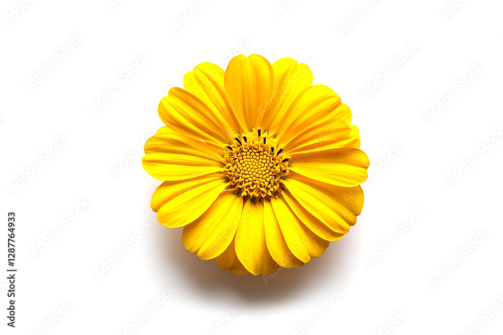 Marigold or Calendula Flower Isolated on White Background, Generative AI Illustration Marigold or Calendula Flower Isolated on White Background, Generative AI Illustration