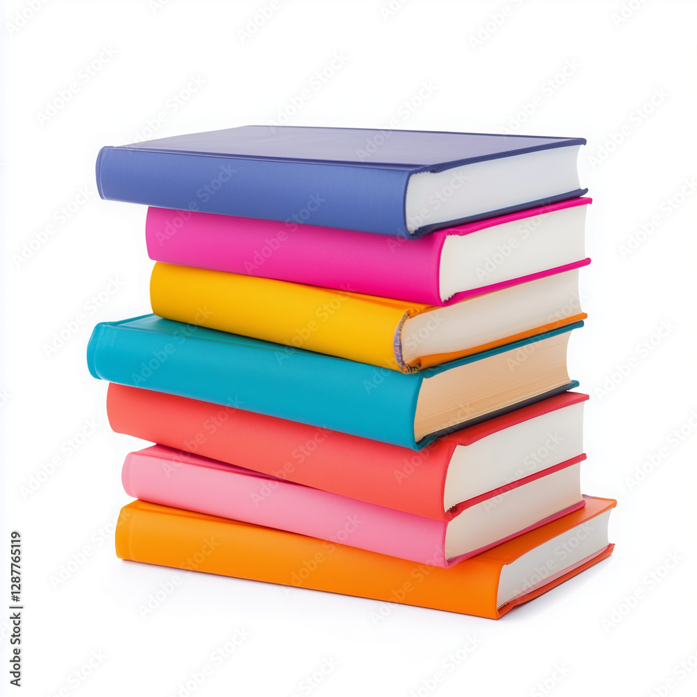 Stack of books isolated on white background, world book day, educational concept, study material. Stack of books isolated on white background, world book day, educational concept, study material.