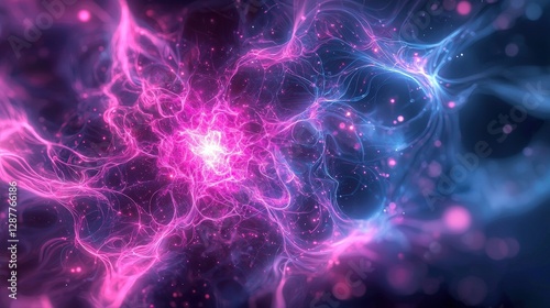 Abstract Background with Neon Organic Spectrum Effects Concept. Abstract Colorful Energy Waves in Motion with Bright Light Effects